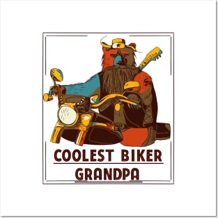 Coolest biker grandpa Posters and Art